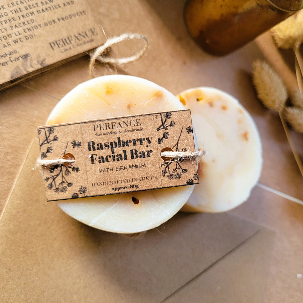 Artisan Facial Soap with Raspberry grown in Cheshire