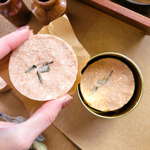 Natural Solid Shampoo Bar with Pink Clay and homegrown Sage